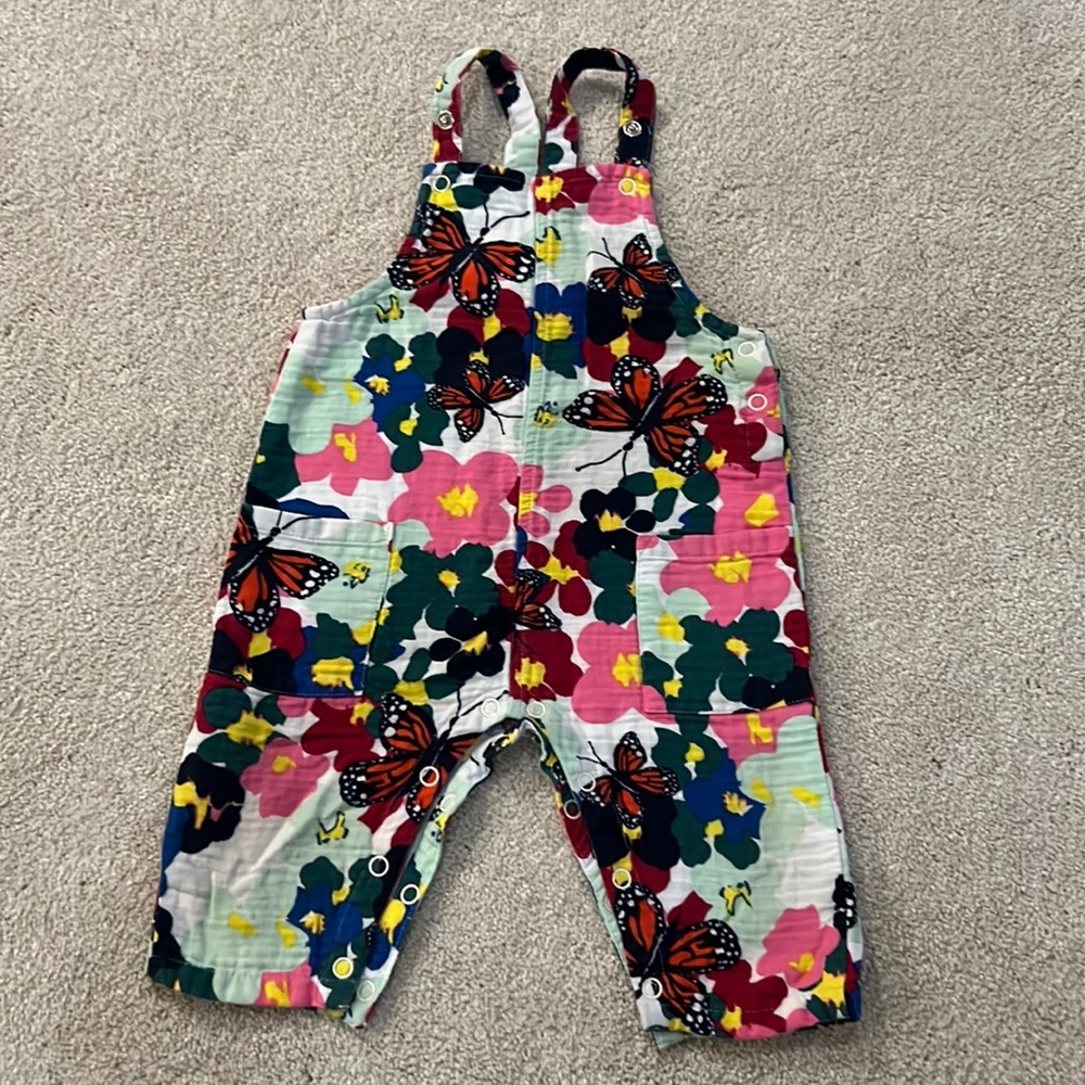 Nordstrom by Christina Martinez floral and butterfly overalls 6M